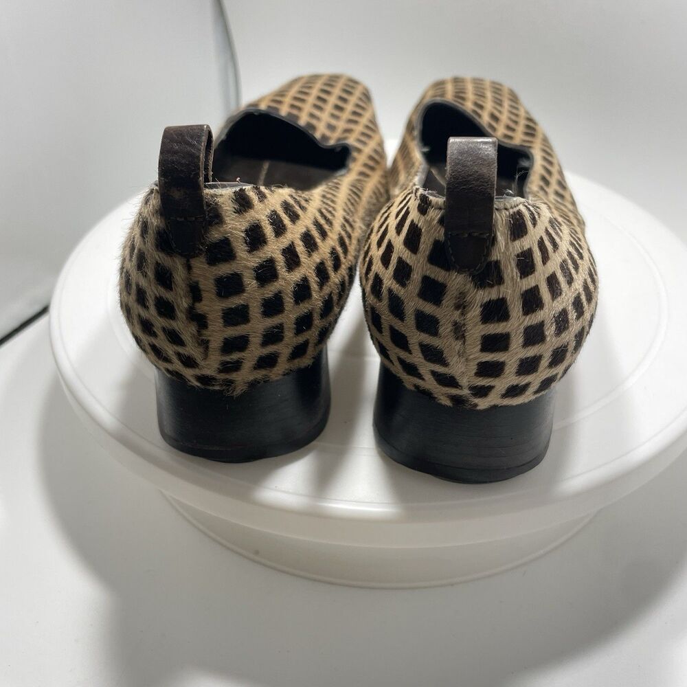 KATE SPADE Made in Italy Checkerboard Calf Hair Square Toe Block Heels 8.5B - Picture 3 of 9